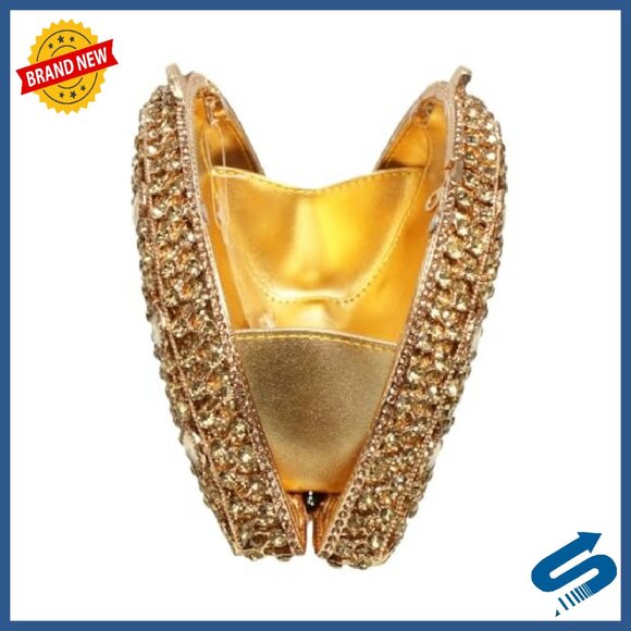 Luxury Rhinestone Evening Clutch with Detachable Chain 7.6x4.8x1.8in